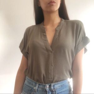 Relaxed Fit Sage Green Blouse